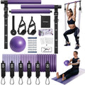 Upgraded Pilates Bar Kit with Resistance Bands Natural Latex for Women & Men, Heavy-Duty Stainless Steel Multifunctional Yoga Pilates Stick for Home Gym Exercise Fitness Equipment Full-Body Workouts