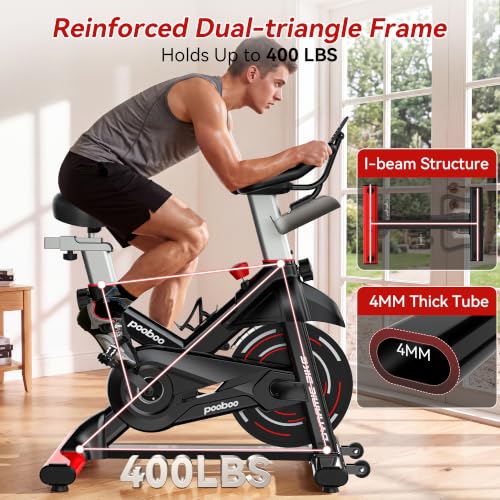 Magnetic Exercise Bike, Indoor Stationary Bicycle for Home with App - view 2