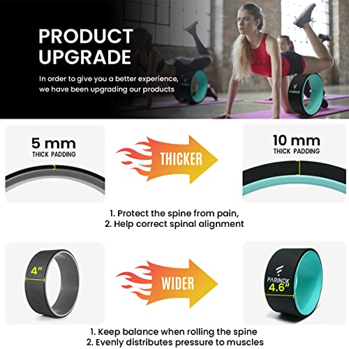 Yoga Wheel for Stretching & Flexibility to Help Back Aches & Tension, Deep Tissue Muscle Massage. Back Roller Wheel with Extra Cushion, Wider & Thickest Foam, Stretches and Strengthens Core Muscles - view 2