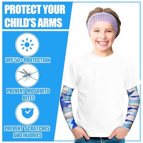 10 Pairs Arm Sleeves for Kids Youth Basketball Football Baseball UV Sun Protection Sports Compression Arm Cover - view 3