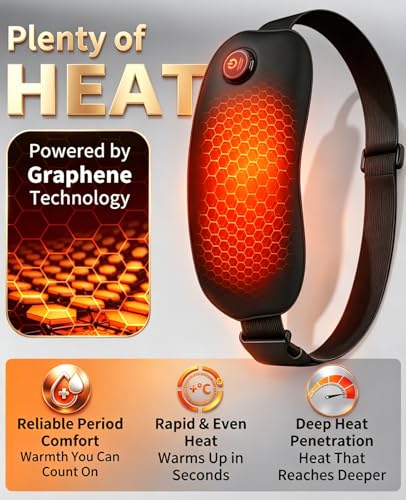 Portable Heating Pad Cordless Period Heating Pad for Cramps Menstrual Heat Pad Electric Rechargeable Battery Included 5000mAh for Long Time Use Heat Control - view 3