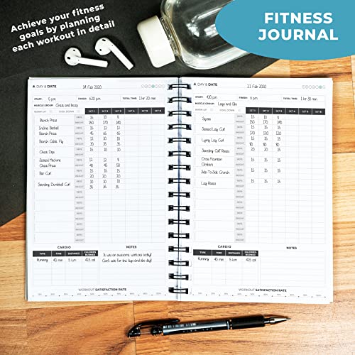 Wellness Bundle – Food Journal, Meal Planner, Fitness Journal & Fitness Stickers – A5 Notebooks for Weekly Meal & Workout Tracking – Weight Loss & Exercise Diary Bundle for Women & Men - view 5