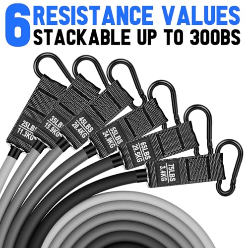 Heavy Resistance Bands for Working Out, 300lbs/360lb/420lb Exercise Bands Workout Bands with Handles, Door Anchor, Ankle Straps, Home Gym Workout Equipment for Men Fitness Strength Training Stretching - view 2