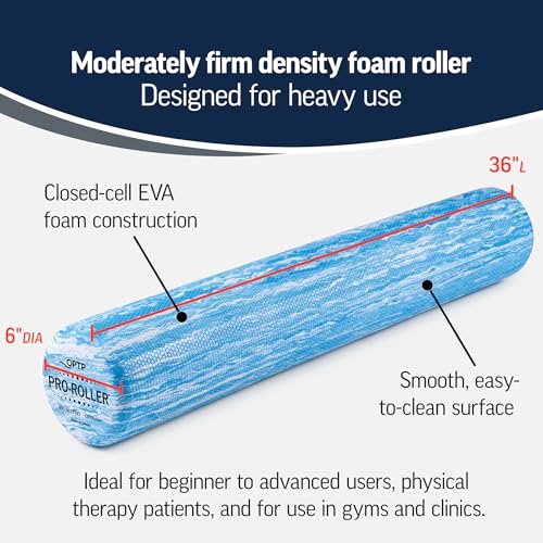 PRO-ROLLER Standard Density Foam Roller – Round, Blue, 36" x 6" - view 3