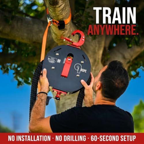 Patented Endless Rope Trainer Machine - Portable Home Gym Workout Equipment for Full Body Strength, Cardio & Conditioning | 132 lb Adjustable Resistance, Infinity Rope Pulley System - view 5