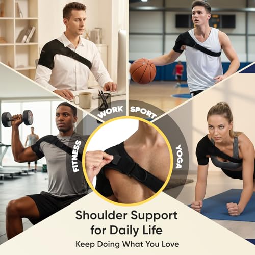 1 PC Shoulder Brace for Men and Women for Pain Relief - Shoulder Support & Compression Sleeve for Torn Rotator Cuff, AC Joint, Dislocation - Adjustable Design (Size S, 1) - view 6