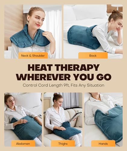 Graphene-Infused Instant Heating Pad with 3M Thinsulate, Ergonomic Weighted Heating Pad for Neck and Shoulders and Back, Heated Neck Wrap w/ 6 Heat Options 4 Auto Timer, Gifts for Women Men - view 6