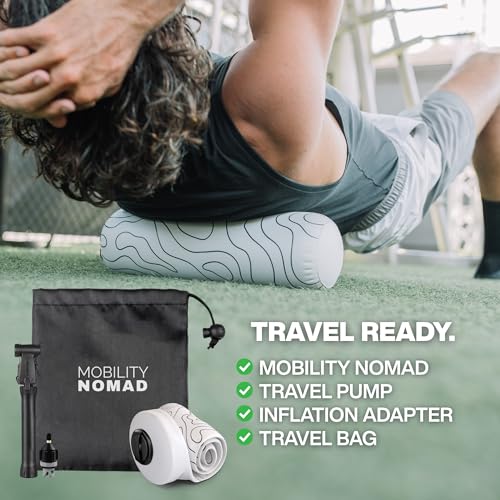Inflatable Travel Foam Roller, 15 x 5 in, Topo Gray - view 3