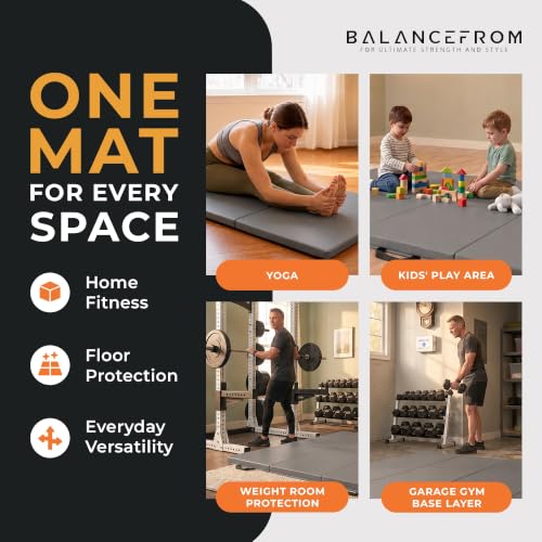 10x4 Feet 4-Panel Folding Gymnastics Mat – 2-Inch Thick Pad with Vinyl Surface and Carrying Handles for Tumbling, Yoga, Pilates, Home Workouts, and Martial Arts - view 5