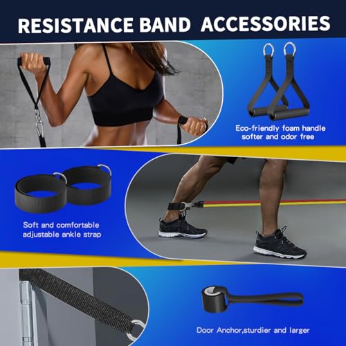 Resistance Bands, 5 Level Exercise Bands with Handles for Workout - view 4