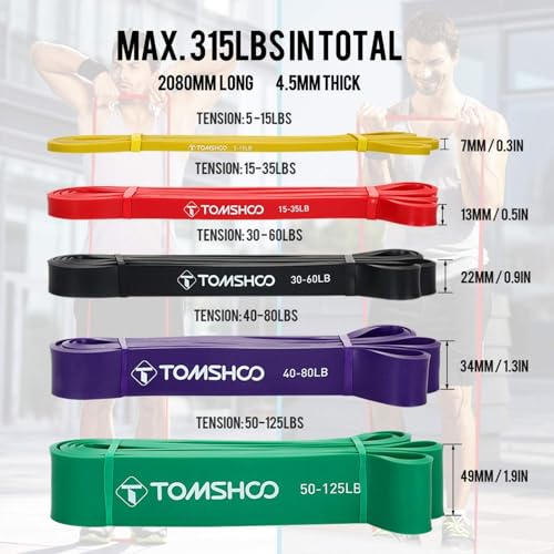 Resistance Bands Set, Multiple Fitness Exercise Workout Bands with Storage Bag, Door Anchor, Pull Up Assistance Straps for Working Out, Body Stretching, Physical Therapy, More - view 5