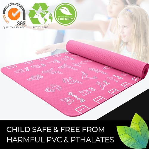 Kids Yoga Mat - Non-Slip Lightweight TPE Exercise Mat - Ideal for Boys & Girls (Ages 3-12), Toddlers & Children in Kindergarten, Preschool, School. PVC Free. 6mm Thick. Carry Strap - view 6