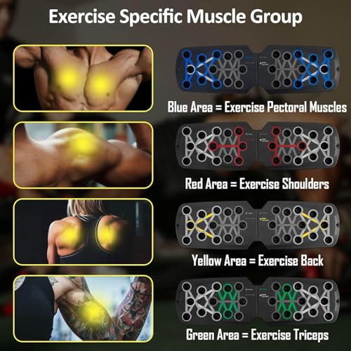 Push Up Board for Men - 15-in-1 Foldable Pushup Board with Push Up Bar, Handles & Bands, Portable Home Gym & Workout Equipment for Chest Exercise, for Teen Boys 16-18 & Gym Lovers - view 4