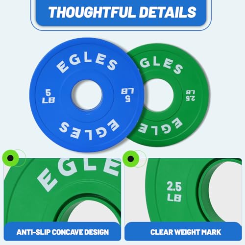 Change Plates Set 1.25LB, 2.5LB, 5LB - Rubber-Coated Weight Plates in Pairs, Olympic Bumper Plates, Color-Coded, IWF Standard, Fit 2-Inch Barbells Strength Training Weight Plates Gym & Fitness - view 3