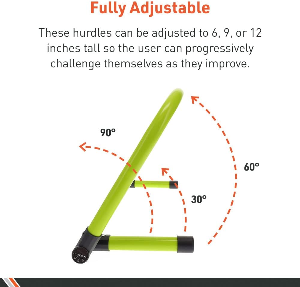 Adjustable Athletic Speed Training Hurdles, Jumping & Speed Training Fitness Equipment, Hurdles for Track & Field, Basketball, Soccer & More, Set of 5 - view 5