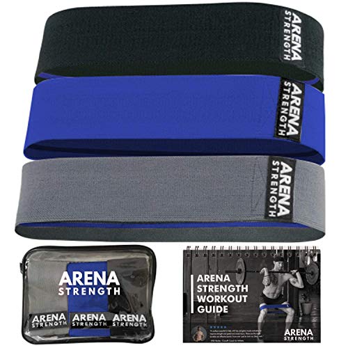 Fabric Booty Bands - Fabric Exercise Bands for Legs and Butt | Fabric Resistance Bands | Hip Resistance Bands with Workout Guide and Carry Case