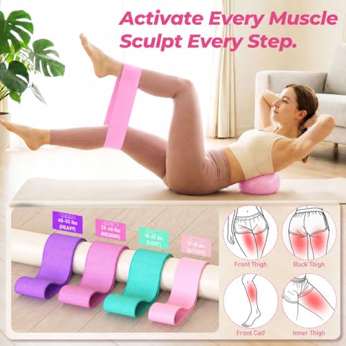Pilates Kit for Home Workout, All-in-One Yoga Pilates Equipment with 14.5" Pilate Ring and Small Exercise Ball Set, Pilates Essentials for Women at Home - view 6
