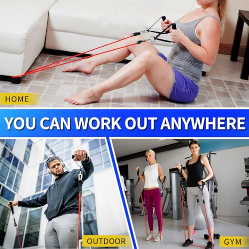 Resistance Bands, 5 Level Exercise Bands with Handles for Workout - view 5