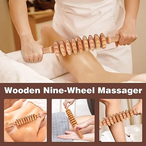 10-in-1 Wood Therapy Massage Tools Gua Sha Wooden Massager for Body Shaping Massage Tool Set Wood Therapy Tools for Relieving Muscle Pain Body Lymphatic Drainage Massager Anti-Cellulite - view 4