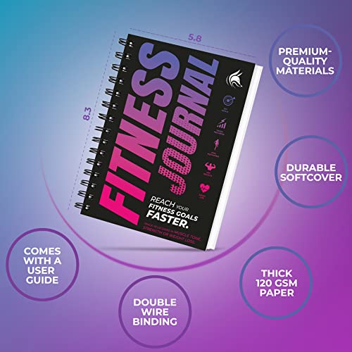 Fitness Journal Bundle, Workout Log Planner 2 Pink & Dark Purple - view 2
