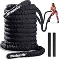 Battle Rope 1.5 Inch Diameter,Black 30FT Exercise Workout Ropes for Home Gym Heavy Weighted Training Rope for Working Out