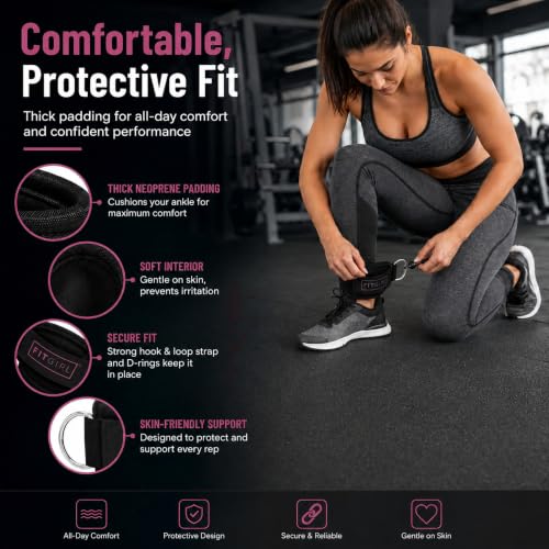 Ankle Strap for Cable Machine – Premium Padding and Comfort for Cable Exercise Machines, Cable Exercise Attachment for Home & Gym, Glute Workouts - Kickbacks, Leg Extensions, Hip Abductors - view 5