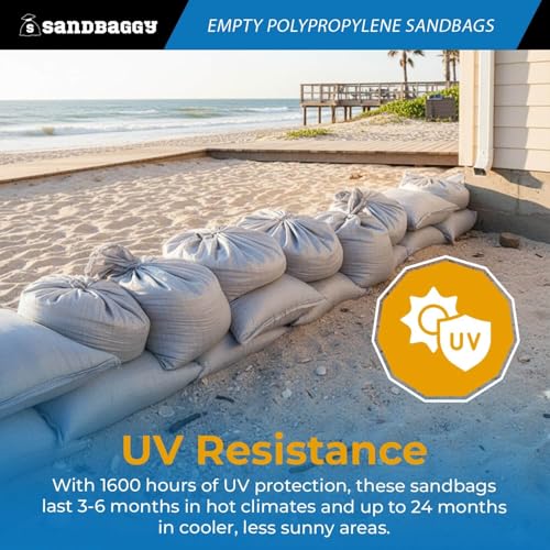 Sandbags for Flooding - Size: 18" x 30" - Color: White - Sand Bag - Flood Water Barrier - Water Curb - Tent Sandbags - Store Bags (25 Bags) - view 4
