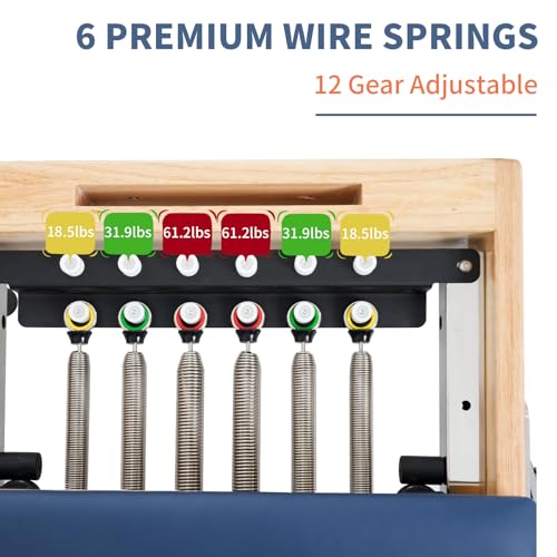 Foldable Oak Wood Pilates Reformer Machine for Home and Studio Training - view 5