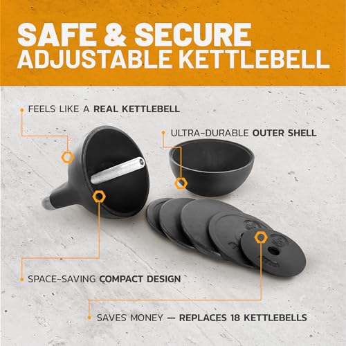 Adjustable Kettlebell Set - Steel Shell 35mm Handle Home - view 3