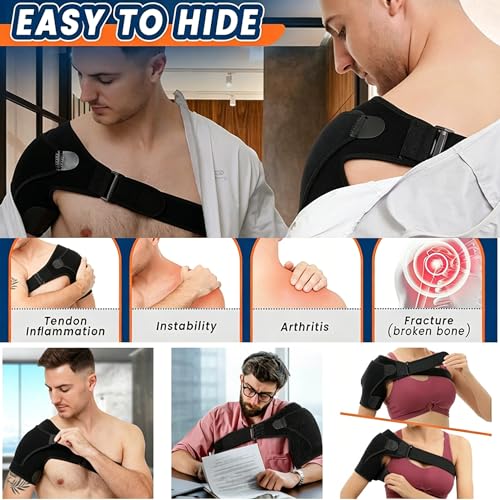 Shoulder Brace for Men and Women for Torn Rotator Cuff,Arm Sling Shoulder Immobilizer,Shoulders Compression Sleeve and Support For Pain Relief(Black) - view 6