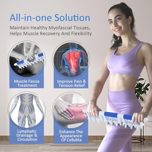 Fascia Massage Tool Large Myofascial Release Blaster Tools for Tighten Skin Lymphatic Drainage Trigger Point Deep Tissue Shoulder, Back，Psoas,Thighs, Butt & Full Body (Blue) - view 4