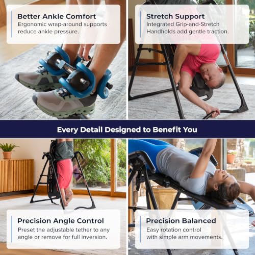 EP-560 Inversion Table w/Accessories for Back Pain Relief - FDA - Registered, UL Safety Certified, 300 lb Capacity, Designed & Patented in USA - view 5