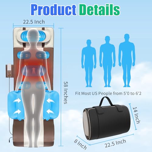 Full Body Massage Mat with Heat, 3D Body Stretching & Lumbar Traction - view 3