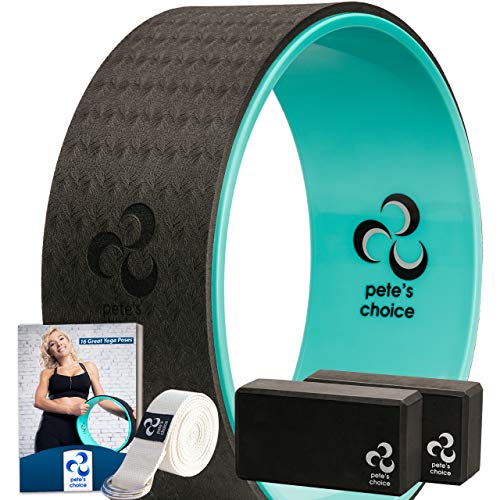 Yoga Wheel Kit for Beginners - Wheel, 2 Blocks, Strap & Guide