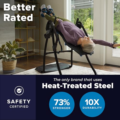 FitSpine LX9 Inversion Table, Deluxe Easy-Reach Ankle Lock, Decompression Surface for Back Pain Relief, Integrated Accessories, UL Safety Certified, Heavy-Duty 300 lb Capacity, FDA Registered - view 3