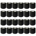 Tattoo Grip Cover Wrap - 24Pcs 2" x 5 Yards Disposable Cohesive Tattoo Grip Tape Wrap Black Elastic Bandage Rolls Self-Adherent Tape for Tattoo Machine Grip Tube, Sports Tape