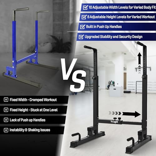 Adjustable Dip Stand with Push-Up Handles, 500 lb Capacity - view 6