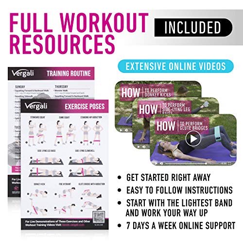 Resistance Bands for Working Out with Workout Bands Guide. 4 Booty Bands for Women Men Fabric Elastic Bands for Exercise Bands Resistance Bands for Legs Bands for Working Out Hip Thigh Glute Bands Set - view 4