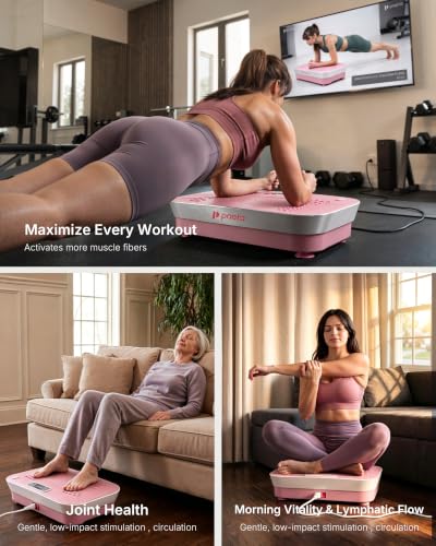Vibration Plate Exercise Machine, Vibrating Plate Platform for Lymphatic Drainage, Muscle Activation, Full-Body Workout, Fitness Equipment for Strength Toning & Fat Loss - view 2