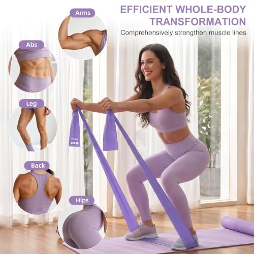 Resistance Bands Set, 3 Purple TPE Exercise Bands for Home Gym Workout - view 5