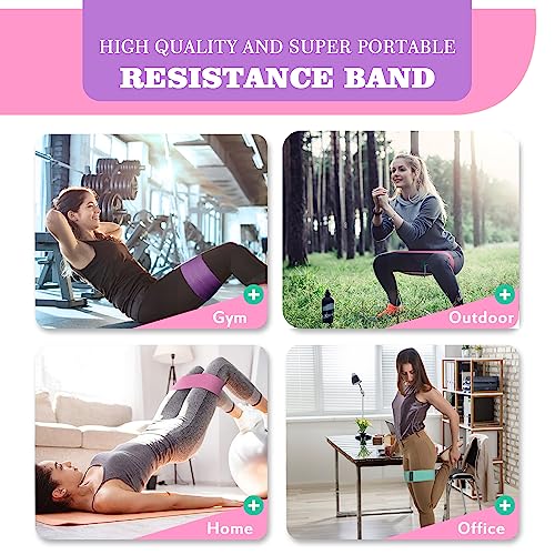 Fabric Resistance Bands for Working Out, 5 Levels Booty Bands for Women Men, Cloth Workout Bands Resistance Loop Exercise Bands for Legs Butt at Home Fitness, Yoga, Pilates - view 5