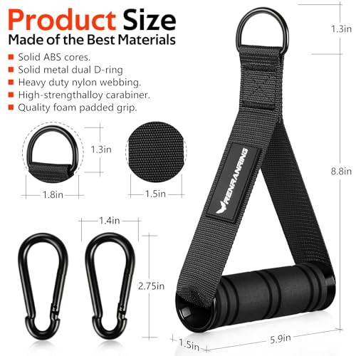 Gym Exercise Handles, Replacement Handle Attachments for Cable Machine Pulleys, Resistance Band and Strength Trainer, Pull Down Workout Accessories, Home Gym Add On Equipment - view 2
