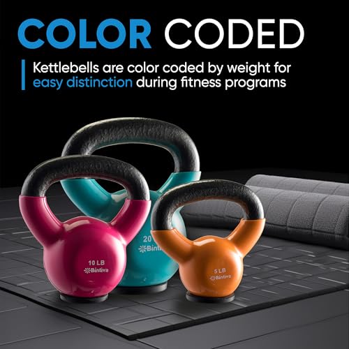 Kettlebell Sets Professional Grade - Strength Training Kettlebells for Home Workout - Cast Iron Kettle Bell Weight Sets for Men & Women with Special Protective Bottom - view 3