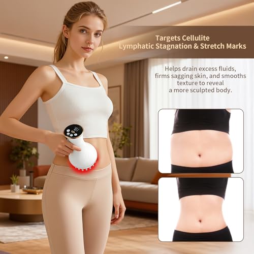Body Sculpting Machine, Lymphatic Drainage Massager & Anti Cellulite Massage Tool, Helps Reduce Stretch Marks & Cellulite, Pain Relief Devices for Legs, Arms & Belly, Body (White) - view 3