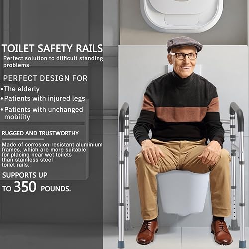 Toilet Safety Rails, 350 lbs, Adjustable Height & Width - view 5