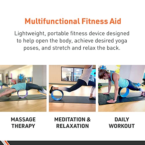 Yoga Wheel, 5 in. x 12.6 in. – Yoga Fitness Equipment – Cushioned Back Roller and Stretcher – Companion Accessory for Stretching and Flexibility – Yoga Pose Support Aid - view 3