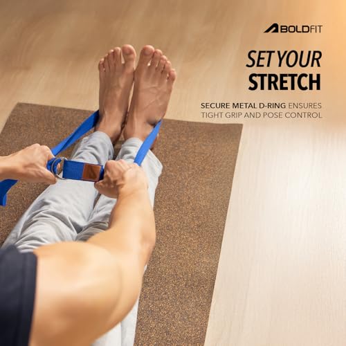 Mumbai Indians MI Official Merchandise Yoga Belt for Women and Men Yoga Strap for Stretching with Extra Safe Adjustable D-Ring Buckle Durable and Comfy Texture Perfect for Your Yoga Session Gray - view 4