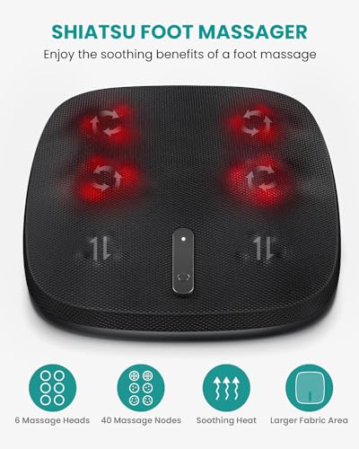 Shiatsu Foot Massager with Heat, Electric Kneading Feet Massage Machine for Circulation and Neuropathy Plantar Fasciitis Pain Relief, Home Office Use, Gifts for Women Men Mom Dad Birthday Gift - view 2