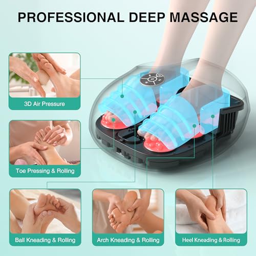 Foot Massager with Heat - 2026 Upgraded Shiatsu Deep Kneading Machine, Multi Air Compression Intensity, Smart APP Mobile Remote Control, Feet Massage for Mom Women - view 3