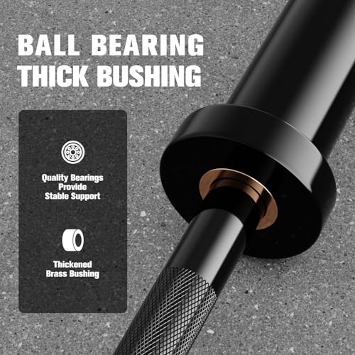 Olympic Barbell 4ft/6ft - 2 Inch Weight Bar for Strength Training, Weightlifting, Squat, Deadlift, Bench Press, Curl, Overhead Press - 350lbs/500lbs Capacity - view 5